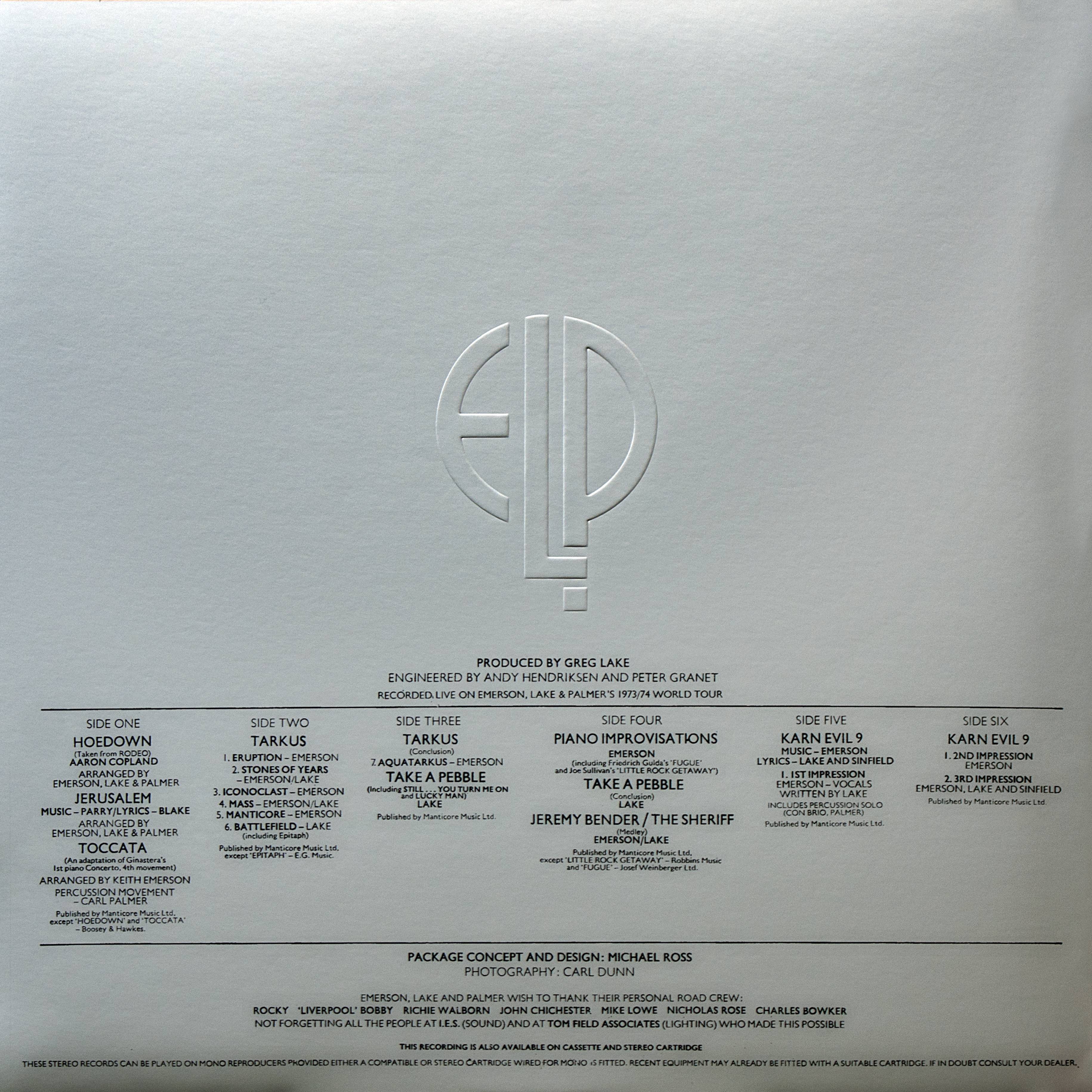 Emerson, Lake and Palmer Welcome Back My Friends : LP Back 2